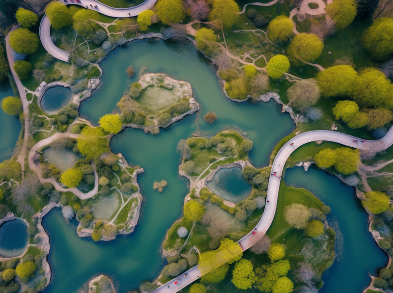 海报设计背景广告设计素材元素绿色的湖水树木小路春天,高清,摄影图,摄影图片,图片大全,摄影图免费下载